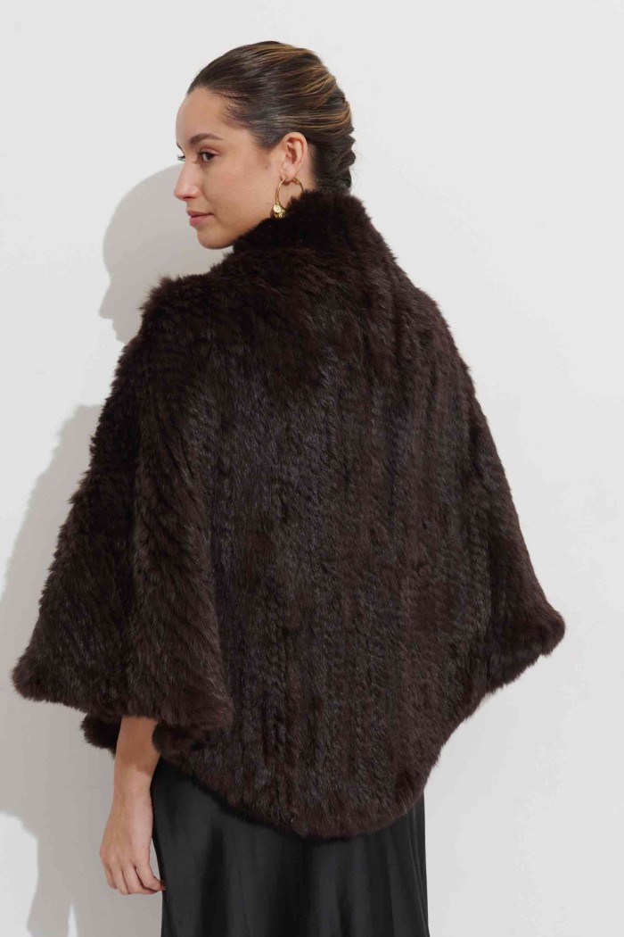 CHAL DE PELO DE CONEJO MARRON PC-LLL5888