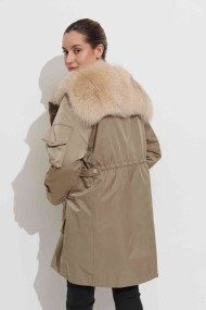 PARKA CON CUELLO DE PELO DE ZORRO PC-LLL5906