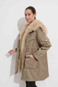 PARKA CON CUELLO DE PELO DE ZORRO PC-LLL5906
