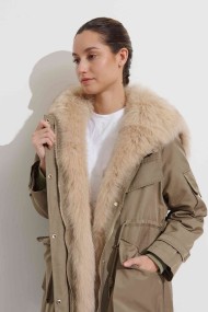 PARKA CON CUELLO DE PELO DE ZORRO PC-LLL5906