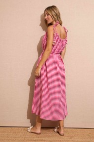 VESTIDO DE CUEDROS VICHY ROJO FBZMA1382