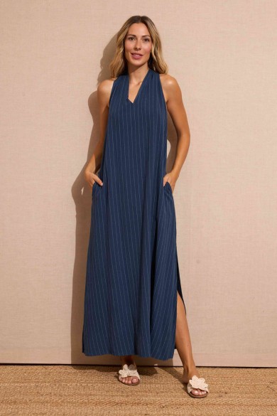 VESTIDO RAYAS AZUL FBZMR22173