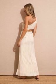 VESTIDO RAYAS BEIGE FBZMR22153