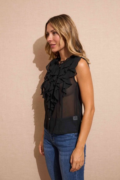 BLUSA SIN MANGAS CON VOLANTES FBZMA1350