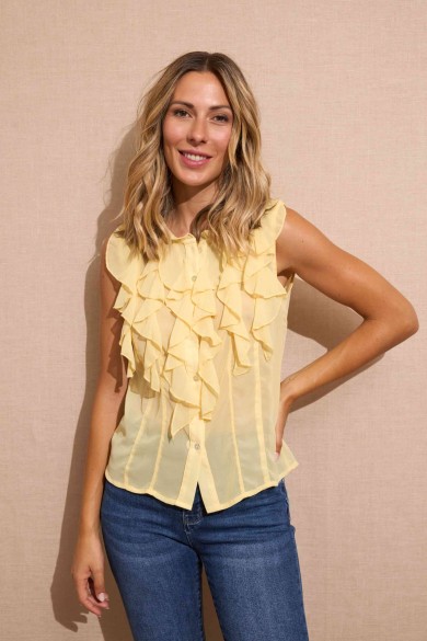BLUSA SIN MANGAS CON VOLANTES FBZMA1352