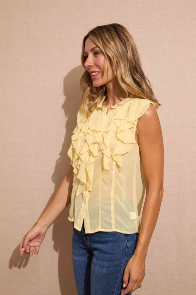 BLUSA SIN MANGAS CON VOLANTES FBZMA1352