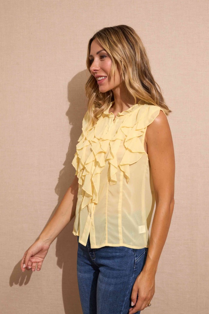 BLUSA SIN MANGAS CON VOLANTES FBZMA1352