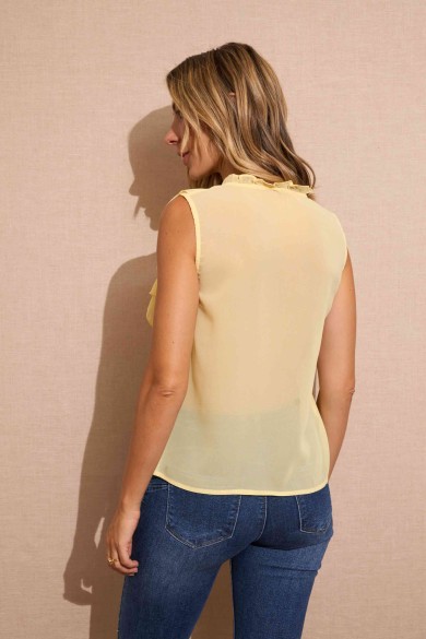 BLUSA SIN MANGAS CON VOLANTES FBZMA1352