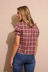 BLUSA DE CUADROS CON VOLANTES FBZMA1550