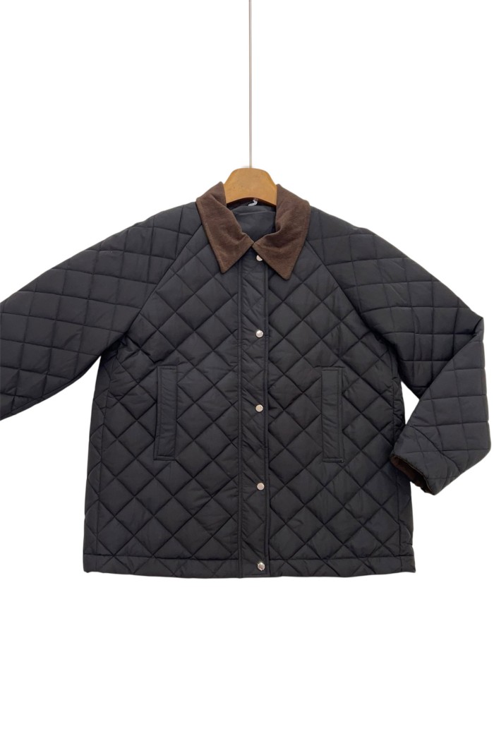 CAZADORA ACOLCHADA NEGRA CON CUELLO DE PANA TY-M9151 4COLORES