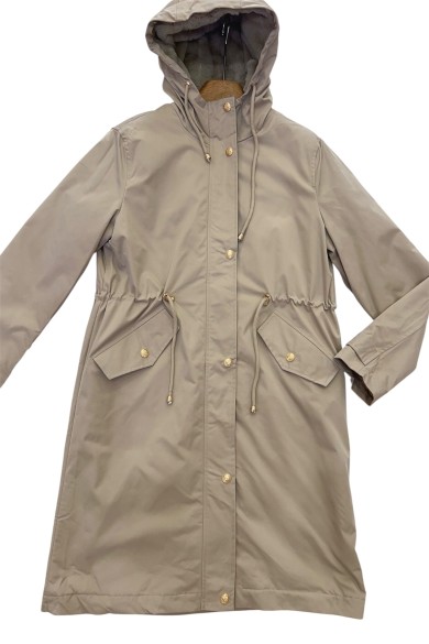 PARKA BEIGE CON CAPUCHA Y CINTURA AJUSTABLE TY-Z56028 2COLORES
