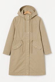 PARKA BEIGE CON CAPUCHA Y CINTURA AJUSTABLE TY-Z56028 2COLORES