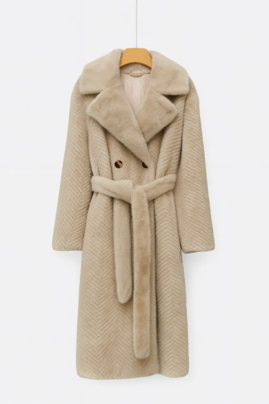 ABRIGO LARGO DE PELO SINTÉTICO CON CINTURÓN 2COLORES TY-M9135