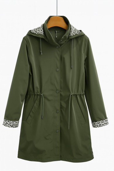 ABRIGO IMPERMEABLE CON CINTURA AJUSTABLE Y FORRO ANIMAL 4COLORES PRINT TY-Z56227