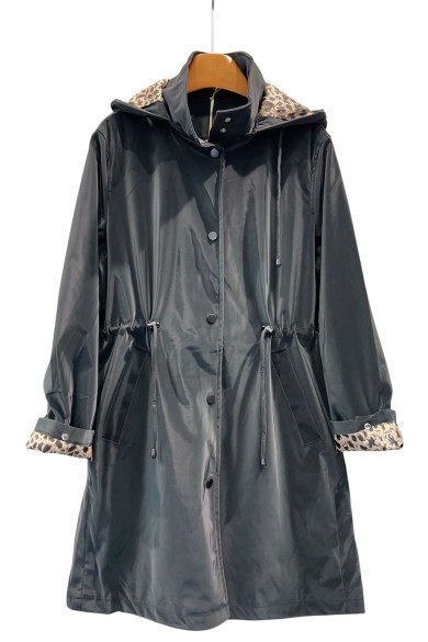 ABRIGO IMPERMEABLE CON CINTURA AJUSTABLE Y FORRO ANIMAL 4COLORES PRINT TY-Z56227