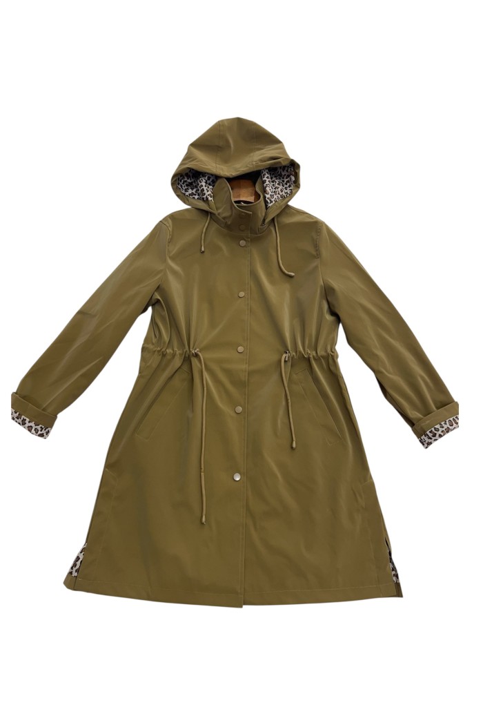 ABRIGO IMPERMEABLE CON CINTURA AJUSTABLE Y FORRO ANIMAL 4COLORES PRINT TY-Z56227
