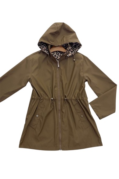 CHAQUETA REVERSIBLE CON CAPUCHA ESTAMPADO ANIMAL PRINT 2COLORES TY-M9153