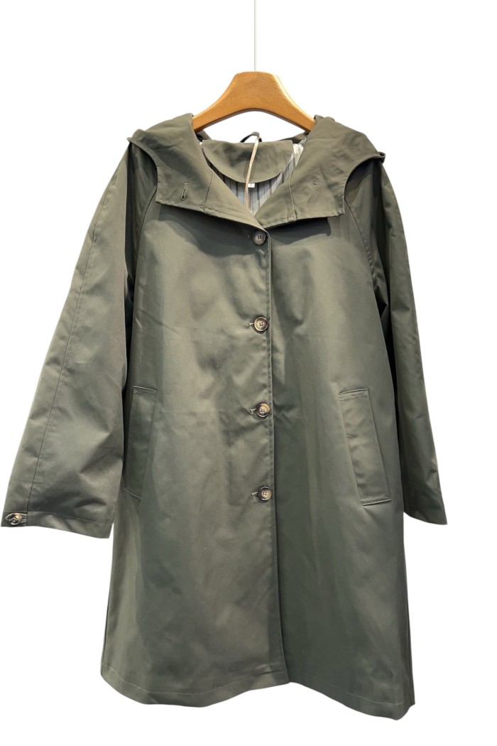 ABRIGO IMPERMEABLE CON BOTONES Y FORRO DE RAYAS 3COLORES TY-Z56033