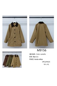 CHAQUETA CON CUELLO CONTRASTE Y BOLSILLOS GRANDES 3COLORES TY-M9156