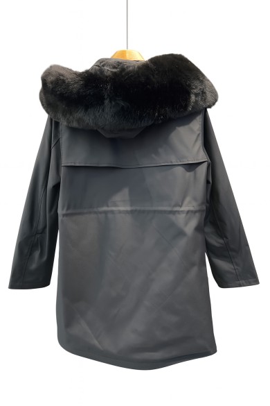 ABRIGO CON FORRO DE PELO Y CORDONES AJUSTABLES 3COLORES TY-Z56022