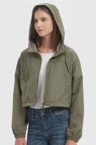 CHAQUETA CORTA CON CAPUCHA CIERRE CREMALLERA 3COLORES OBRF2054