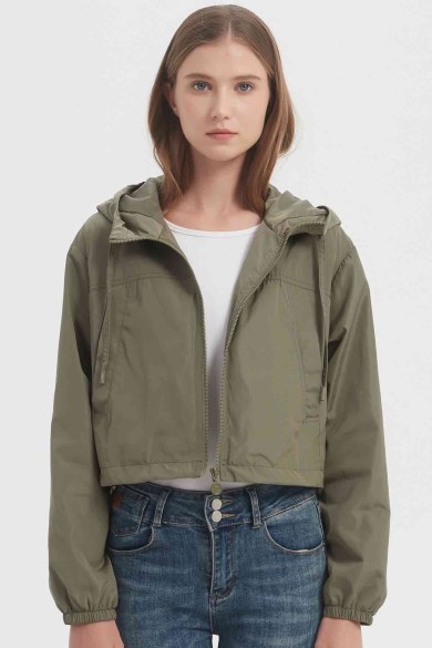 CHAQUETA CORTA CON CAPUCHA CIERRE CREMALLERA 3COLORES OBRF2054