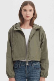 CHAQUETA CORTA CON CAPUCHA CIERRE CREMALLERA 3COLORES OBRF2054