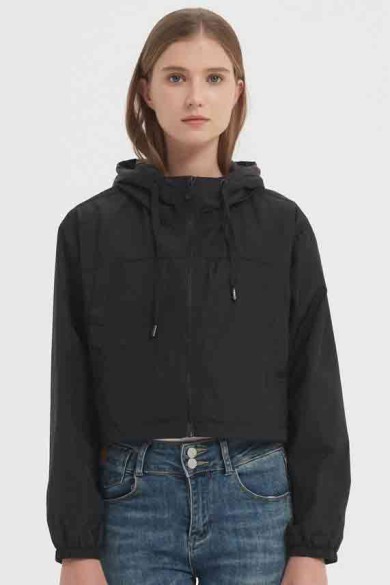 CHAQUETA CORTA CON CAPUCHA CIERRE CREMALLERA 3COLORES OBRF2054