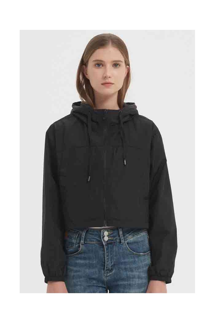 CHAQUETA CORTA CON CAPUCHA CIERRE CREMALLERA 3COLORES OBRF2054