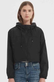 CHAQUETA CORTA CON CAPUCHA CIERRE CREMALLERA 3COLORES OBRF2054
