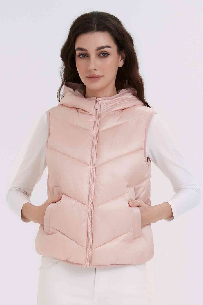 CHALECO ACOLCHADO CON CAPUCHA 6COLORES OBRF2050