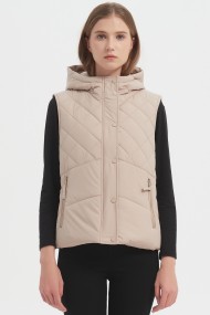 CHALECO ACOLCHADO CON CAPUCHA CUADROS OBRF2051