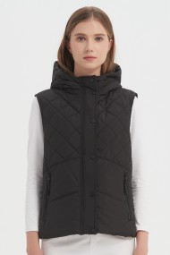CHALECO ACOLCHADO CON CAPUCHA CUADROS OBRF2051