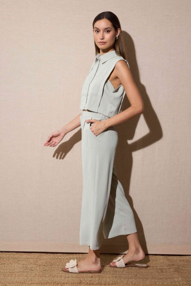CONJUNTO SIN MANGAS CAMISA Y PANTALÓN VERDE CLARO FBZMR2228922293