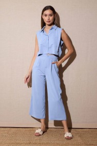 CONJUNTO SIN MANGAS CAMISA Y PANTALÓN AZUL CIELO FBZMR22290 22292