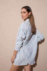 CONJUNTO CAMISA SHORT RAYAS AZUL Y BLANCO FBZMR22112/22115