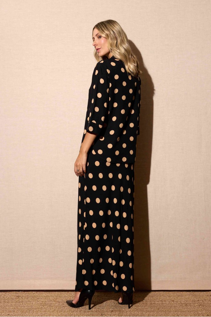 FALDA LARGA ESTAMPADA DE LUNARES FBZMR22359