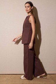 CONJUNTO SIN MANGAS DE CHAQUETA ENTALLADA Y PANTALÓN ANCHO FBZMA1585AB