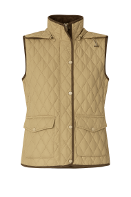 CHALECO ACOLCHADO BEIGE CON DETALLE EN CONTRASTE Y BOLSILLOS TY-Z56562