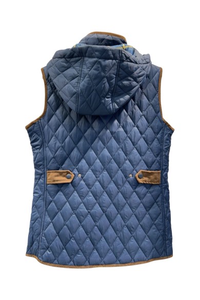 CHALECO ACOLCHADO AZUL MARINO CON CAPUCHA Y DETALLES EN CONTRASTE TY-Z56562