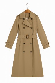 GABARDINA CLÁSICA BEIGE CON CINTURÓN Y BOTONADURA CRUZADA TY-Z56568