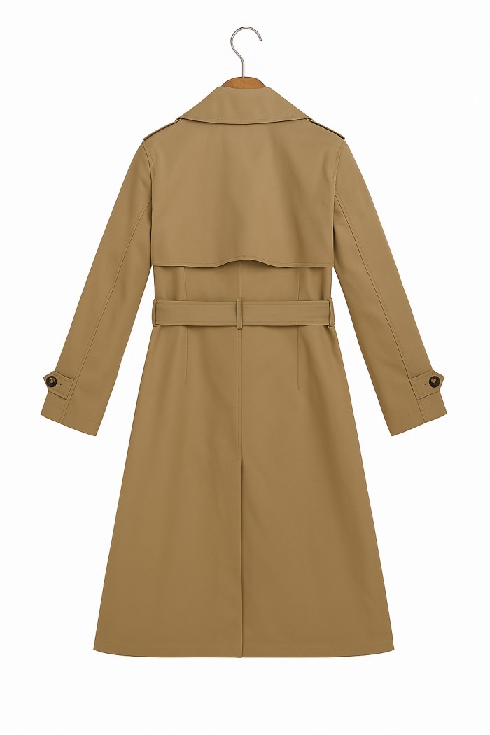 GABARDINA CLÁSICA BEIGE CON CINTURÓN Y BOTONADURA CRUZADA TY-Z56568